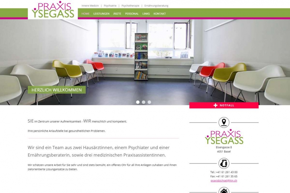 Gemeinschaftspraxis Ysegass Basel | ISS - Internet Services | websites, hosting & digital marketing