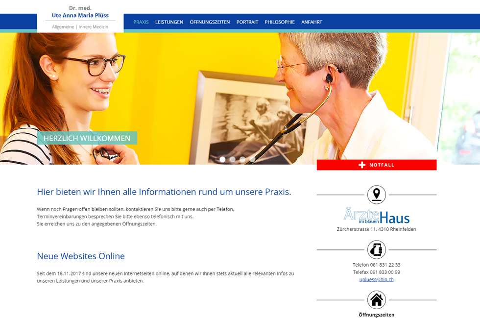 Hausarztpraxis Dr. Plüss | ISS - Internet Services | websites, hosting & digital marketing