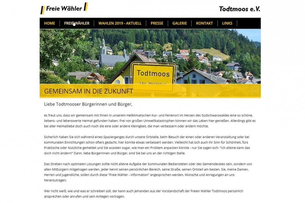Freie Wähler Todtmoos | ISS - Internet Services | websites, hosting & digital marketing