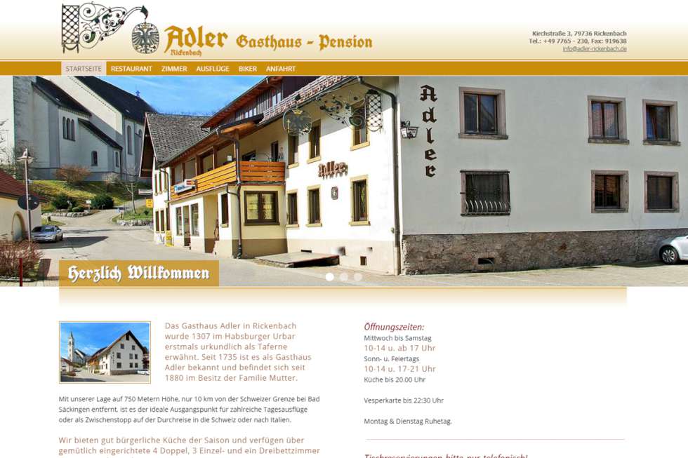 Gaasthaus Pension Adler Rickenbach | ISS - Internet Services | websites, hosting & digital marketing