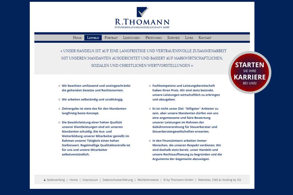 Thomann Steuerberatung | ISS - Internet Services | websites, hosting & digital marketing